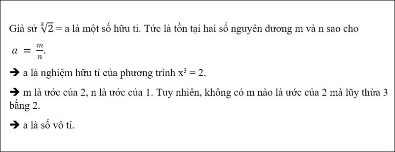 Cách chứng minh căn bậc ba của 2 là số vô tỉ